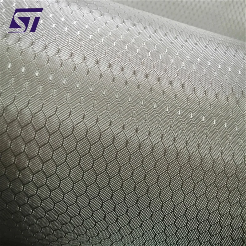 factory direct silver hexagon honeycomb electroplated glass fiber cloth jacquard fiberglass fabric 6 mm