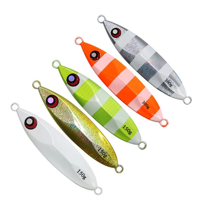 40g to 350g Fishing Metal Jigging Lure Luminous Sea Fishing Bait Glow Lure Deep Sea Boating Popping