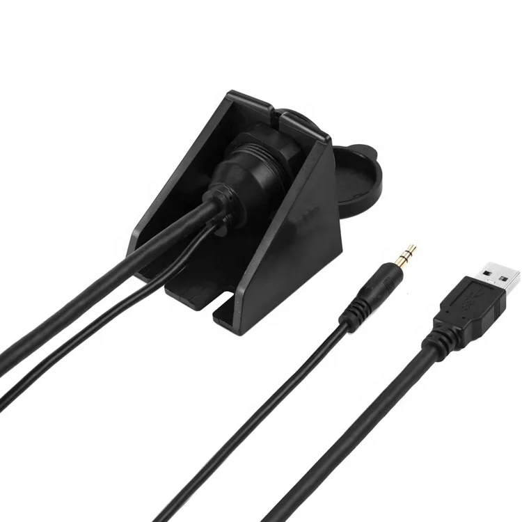 USB interface car audio AUX 3.5mm USB cable with Bracket 2M