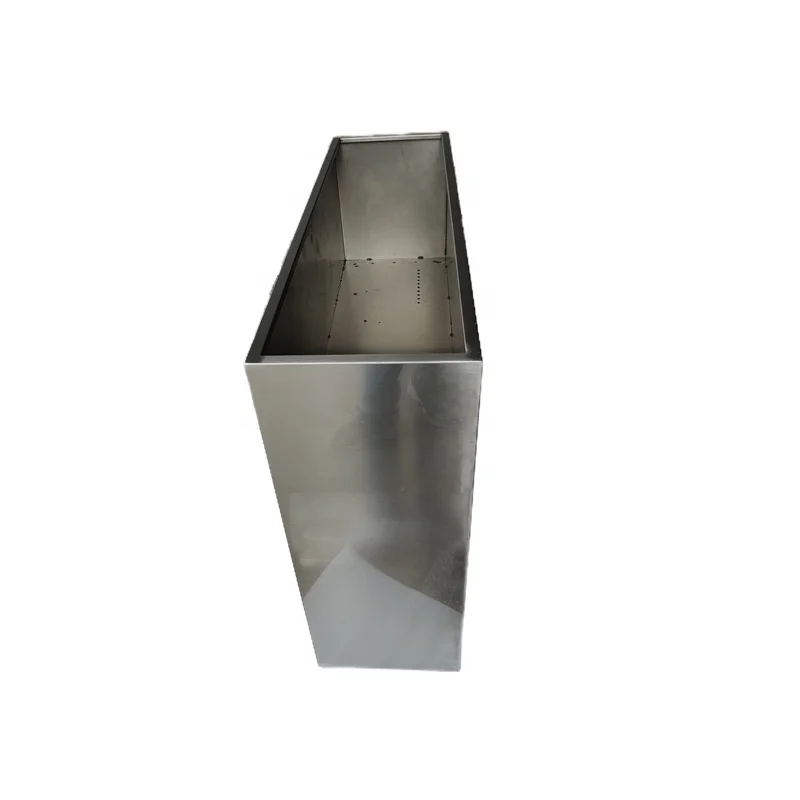 outdoor garden street furniture large rectangular metal planter outside aluminium plant box stainless steel flower pot