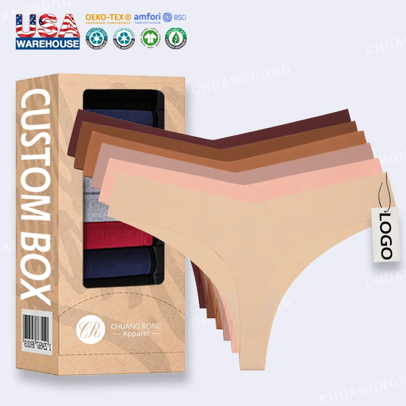 RTS Low Rise Ropa Interior Sin Costuras Fitness No Show Traceless Woman Panties One Piece Underwear Ice Silk Seamless Thongs