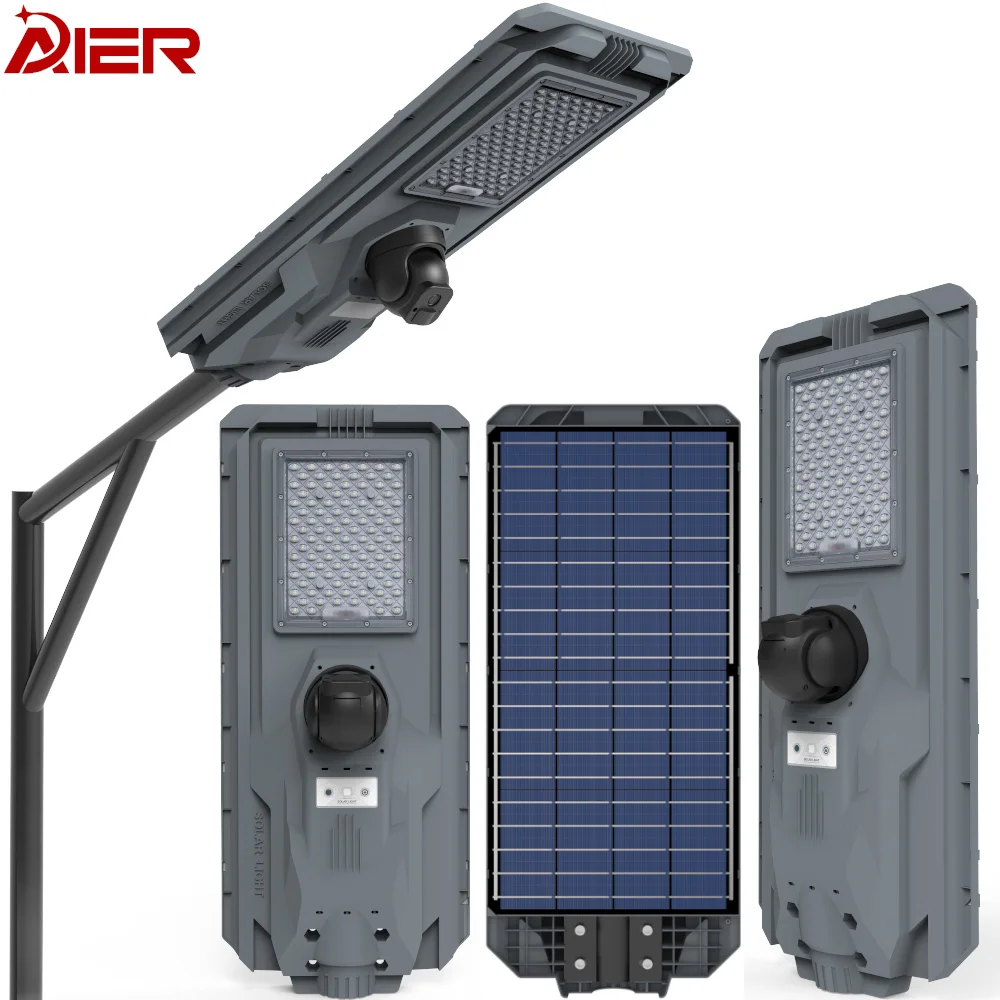 High Quality Outdoor Lighting 800w 1200w All In One Integrated Led Solar Street Light With Cctv Camera Outdoor