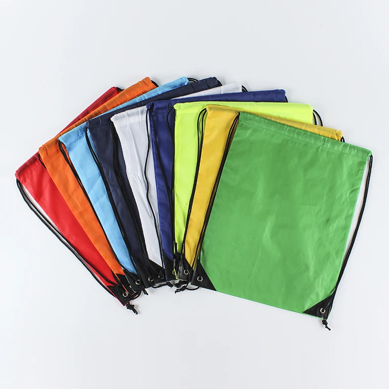 Wholesale Mix Colors Custom Polyester Nylon Polyester Drawstring Bag Hiking Sport Gym Yoga Drawstring Backpack