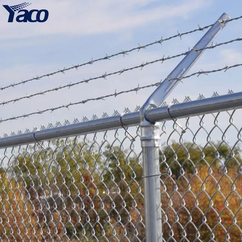 Коммерческая оцинкованная стальная цепь звено забор с колючей проволокой