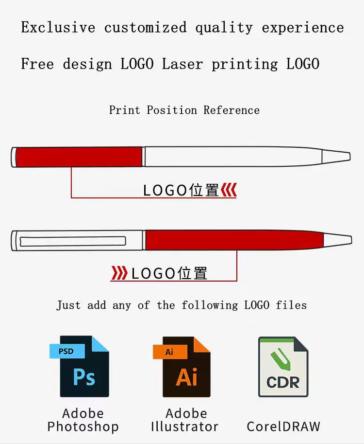 CHXN Wholesale novel hotel ink pen laser printing enterprise logo advertising pen frosted plastic ball pen