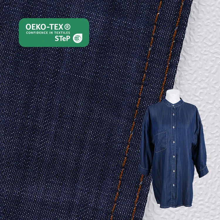 
Slub tencel smooth and soft dress shirting fashion ladies denim fabric 