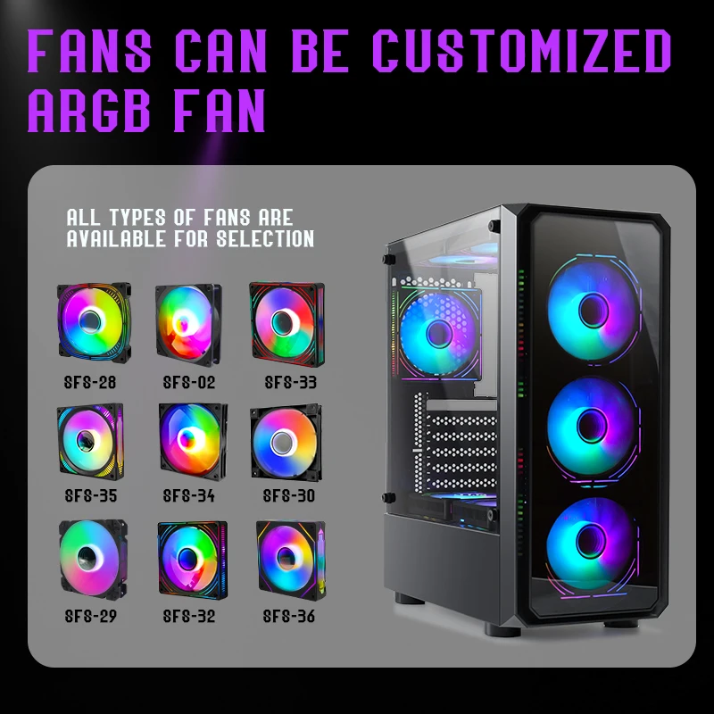 Choiyan Mini ITX ATX Computer Casing PC Gaming Computer Case Desktop Cpu Cabinet for office