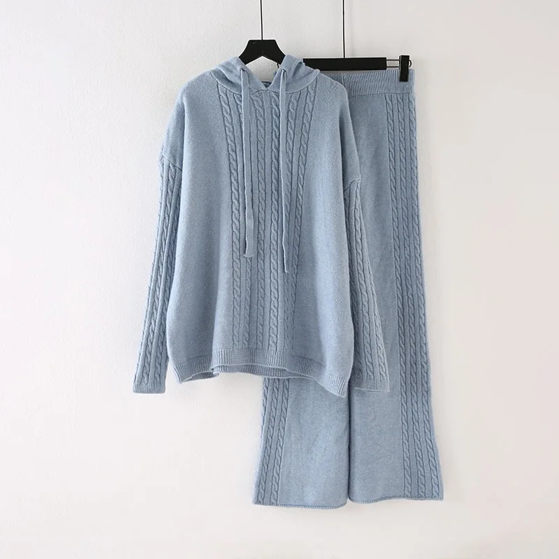 Oversize Mink Luxury Mongolia Erdos Knit Women Pullover 100% Cashmere Sweater Twin Set