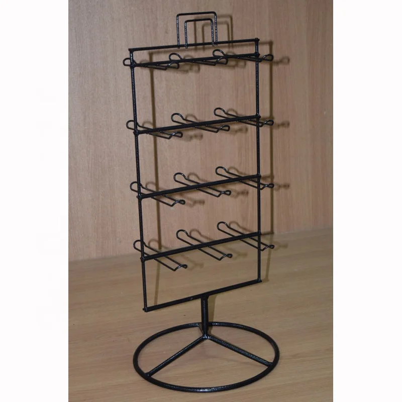 iron steel rod hook hanger retail shop counter top stand double faces spinning metal wire bracelet ornaments display rack