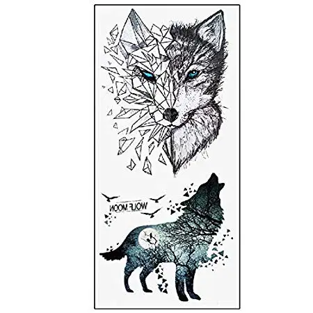 Girl Neck Art Sticker Watercolor Fox Tattoo Sticker Water Transfer Temporary Tattoo Sticker