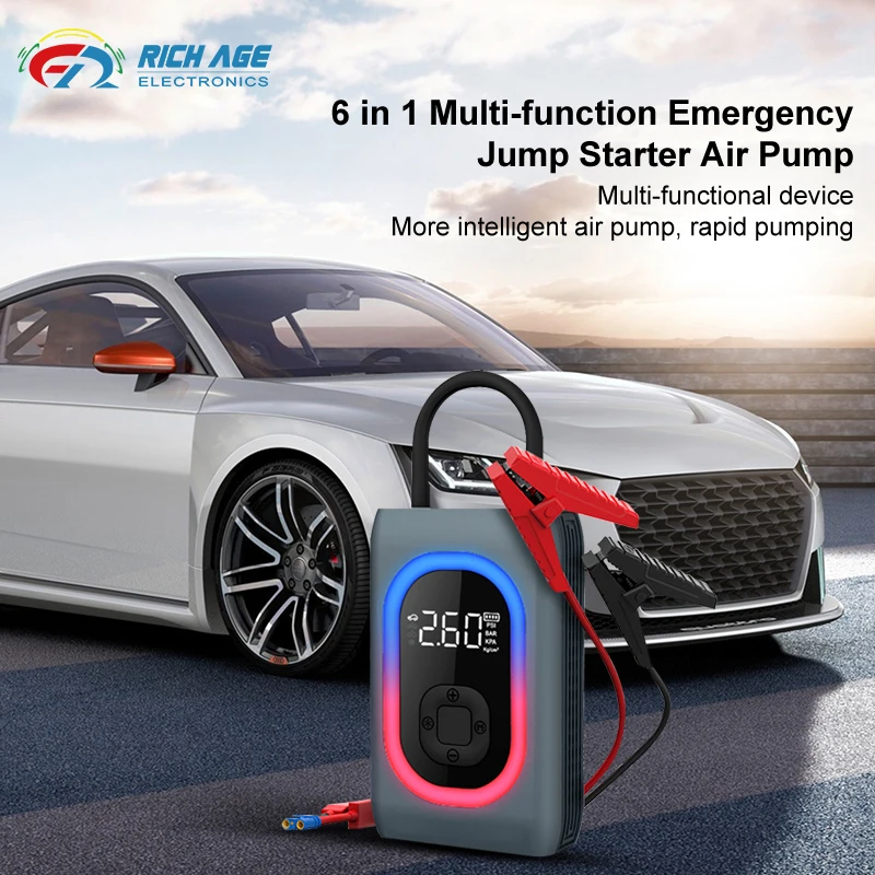 Handhold 12000Mah Electric Air Pump 16V 1000A Jump Starting Mobile Portable Charger Jump Starter Compressor
