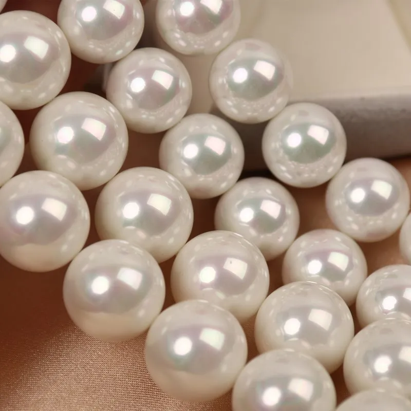 Colorful White Glass Pearl Beads Straight Hole Handmade Diy Jewelry Wholesale 4/5/6/8/10/12/14/16mm Imitation Shell Loose Beads
