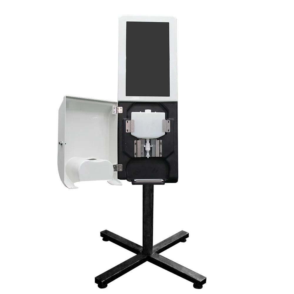 Wifi LCD Display Digital Signage Smart Integrated Auto Hand Sanitizer Temperature Dispenser Kiosk