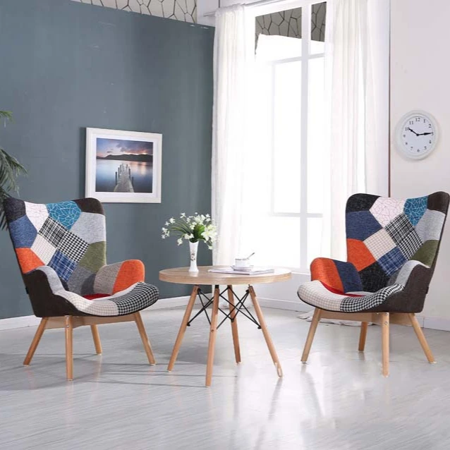 New design home furniture modern living room sofa chair accent patchwork upholstered single chair relaxing arm sofa chair