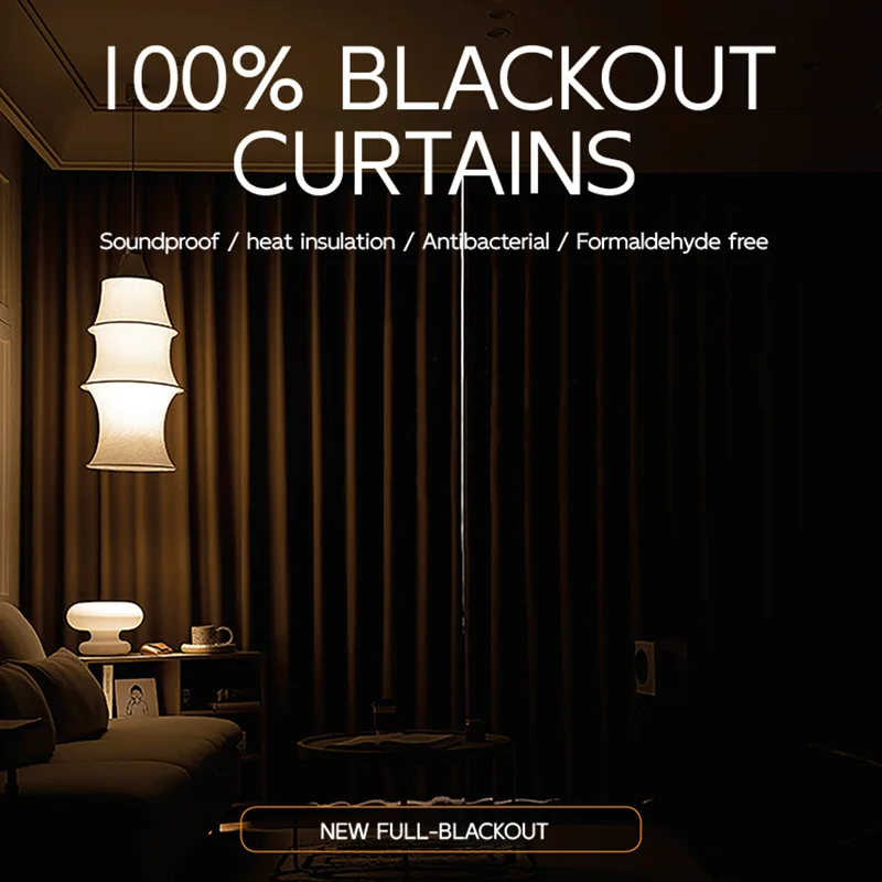 Luxury window blackout fabric linen curtains for the living room house children kids bedroom windows modern home set hotel