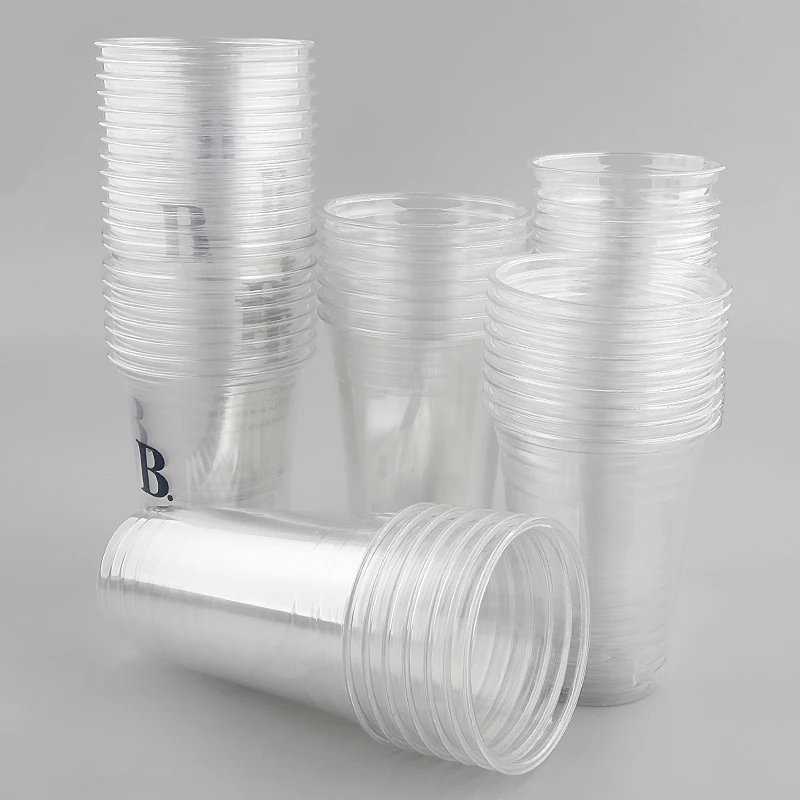 6oz 8oz 12oz 16oz 32oz Disposable Takeway Polystyrene Foam Wholesale pet clear custom printed logo plastic cups with lid