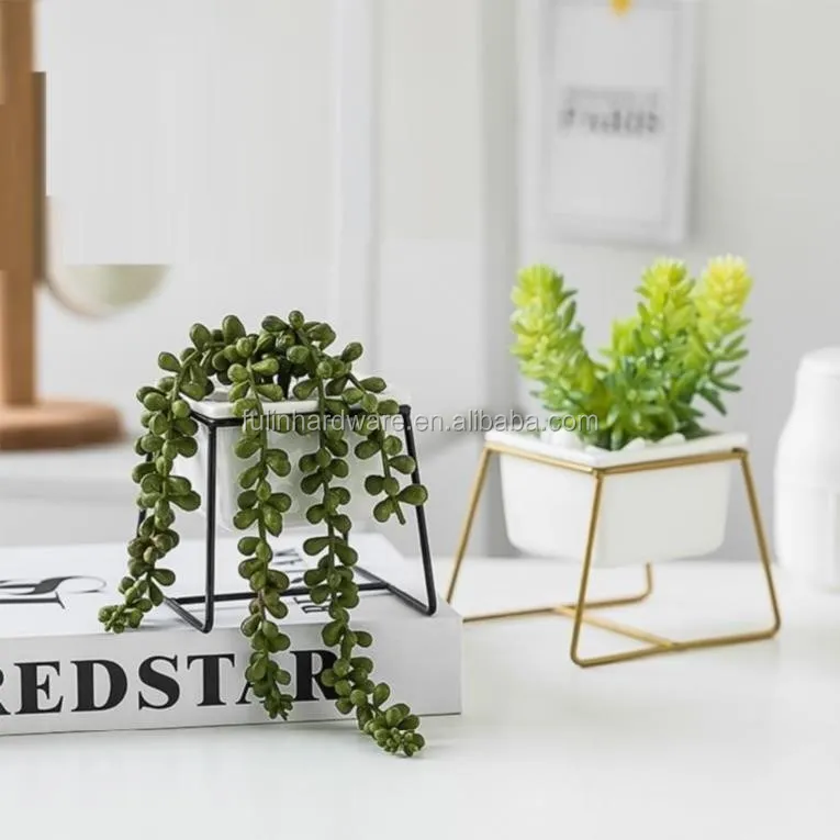 
Nordic living room stainless steel plant stand mental plant flower pot stand flower brackets metal shelf 