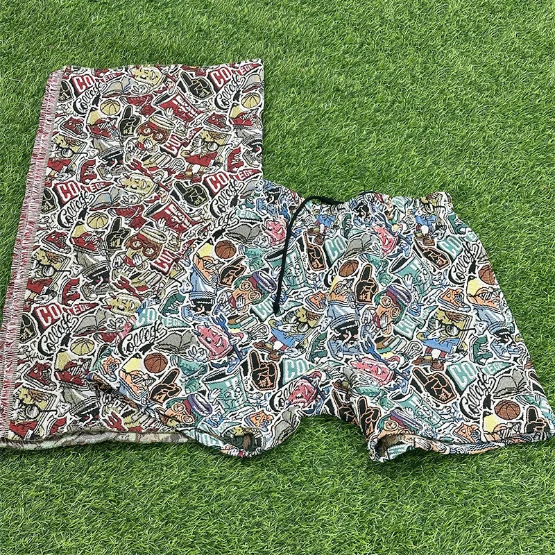 Yarn-dyed jacquard fabric Europe and the United States cartoon style clothing fabric dress jacquard cloth