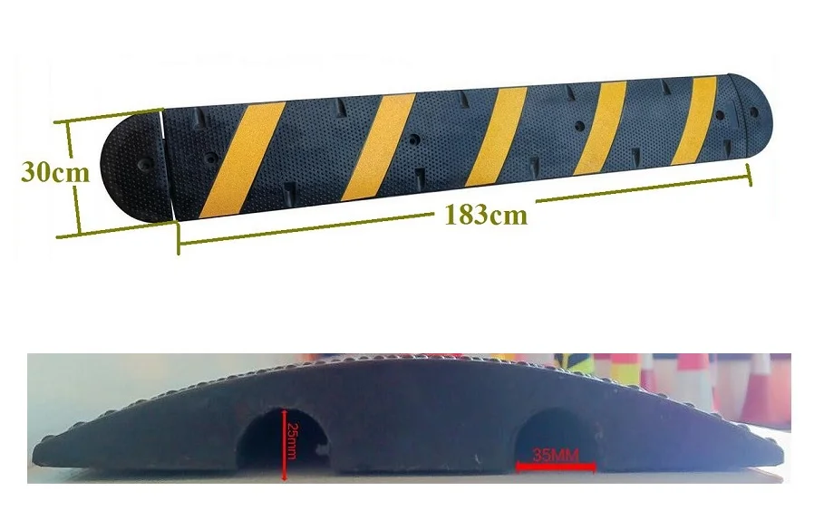length1830mm rubber speed hump cable ramp sleeping ralentisseur route
