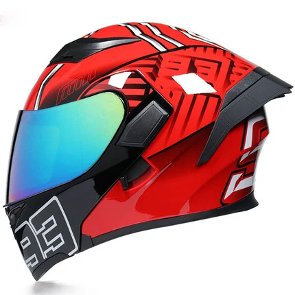 New Arrivals Motorcycle Flip Up Helmet With Inner Sun Visor Double Lens DOT Certification for Street Bike Road