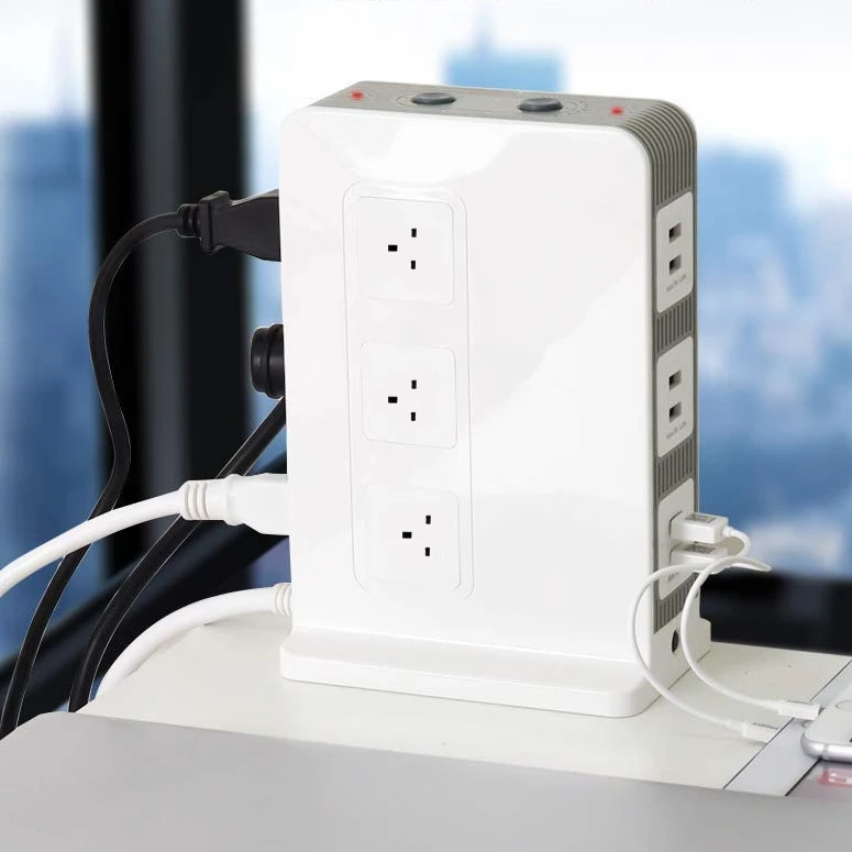 Usb-розетка Вертикальная башня удлинитель доска с штепсельная вилка британского стандарта