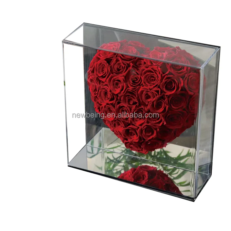 Clear preserved rose box,long life roses box Everlasting Enchanted eternity Infinity forever eternal rose.