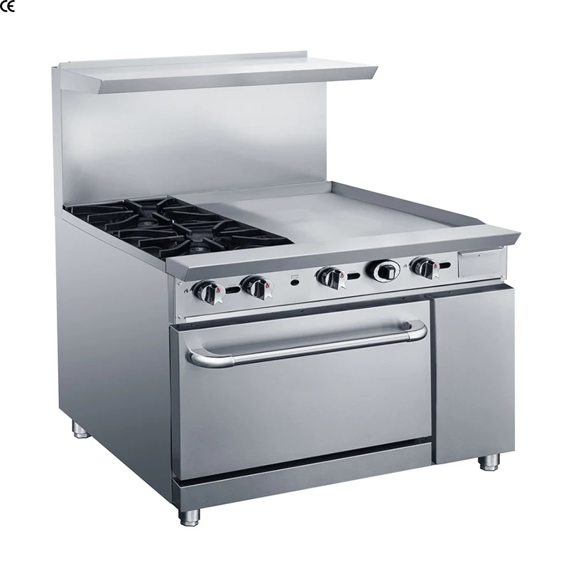 USA Market Gas Range Combination Gas Ranges 2 Gas Burners Stainless Steel Stove with Oven New Design Range