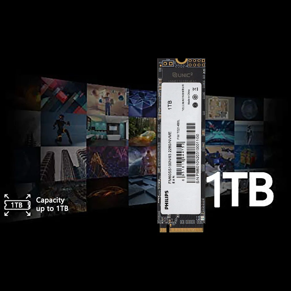 Ssd-накопитель Philips m.2 nvme для ноутбука 128 ГБ 256 512 1 ТБ 2 m2 2280 pcie 4 0 ssd