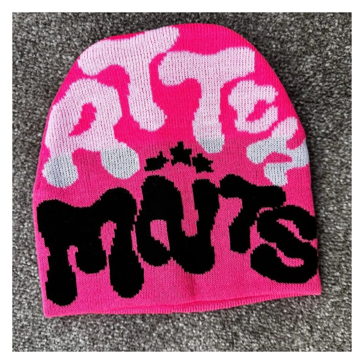 custom American style winter knitted hat logo printed jacquard beanies Wholesale Knit Beanie