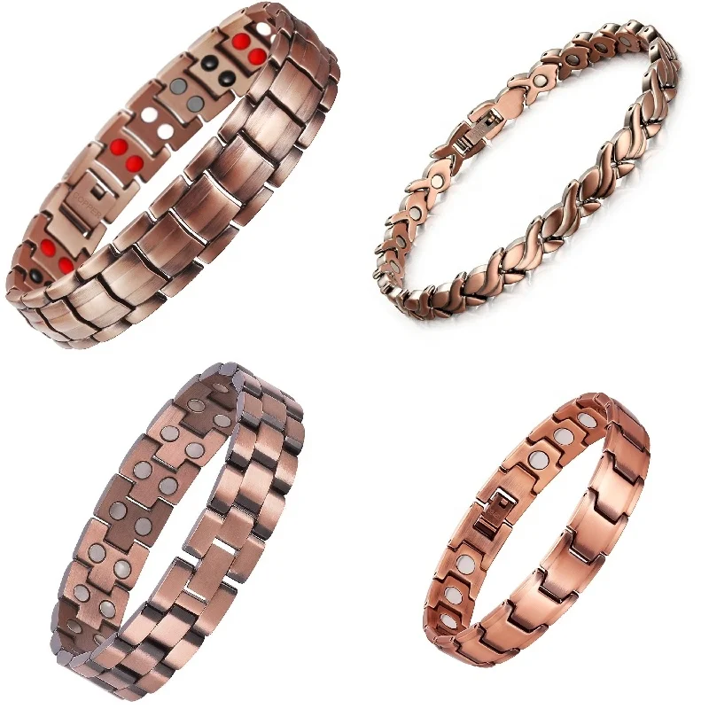 Wholesale Arthritis Bangle Various Magnetic Jewelry Braided Magnetic Copper Bracelet for Men