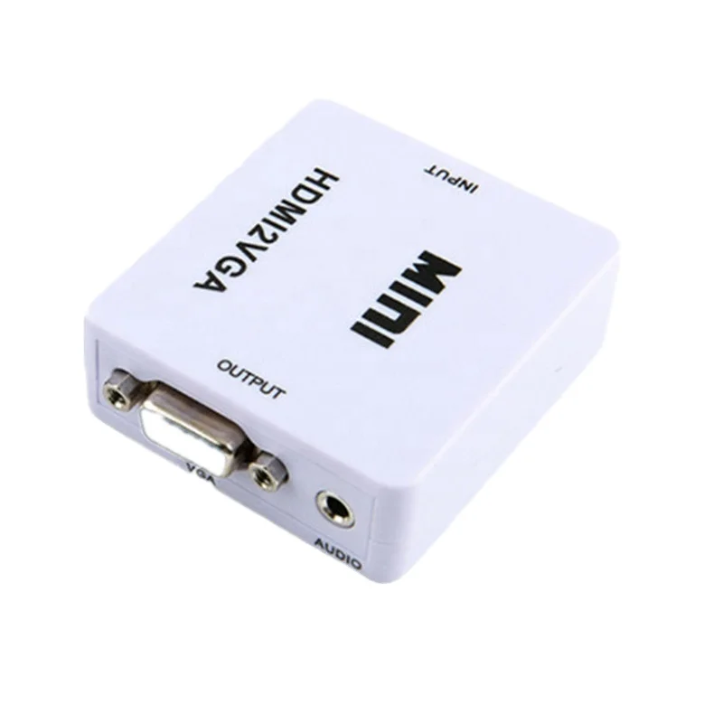 Mini HD 1080P HD MI-compatible to VGA  Converter With Audio HDMI2VGA Adapter Connector For Laptop for HDTV Projector