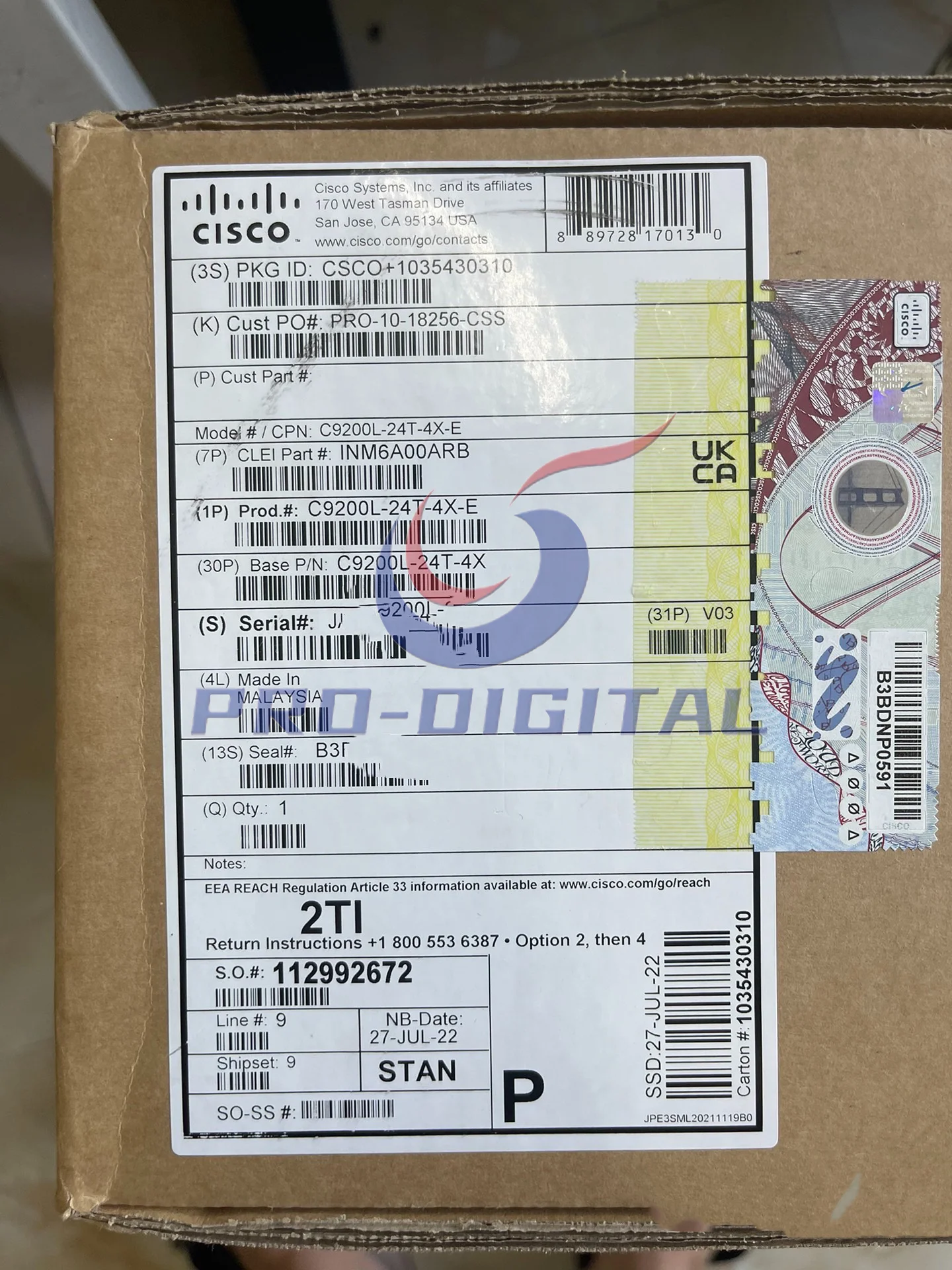 New and Original C9200L-24T-4X-E Cisco C9200 Series 24-port Data 4 * 10G Network Switch in stock