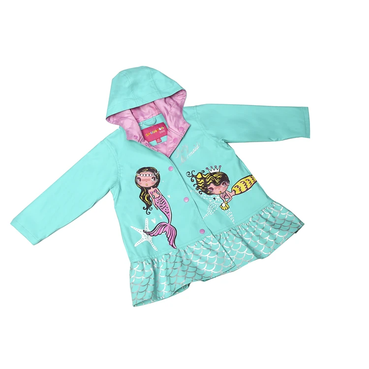 Factory Direct Price Cheap Raincoat Breathable Fashion Waterproof Kid Raincoat RAINWEAR Rain Coat PU Printing Fall, Winter 2-10Y