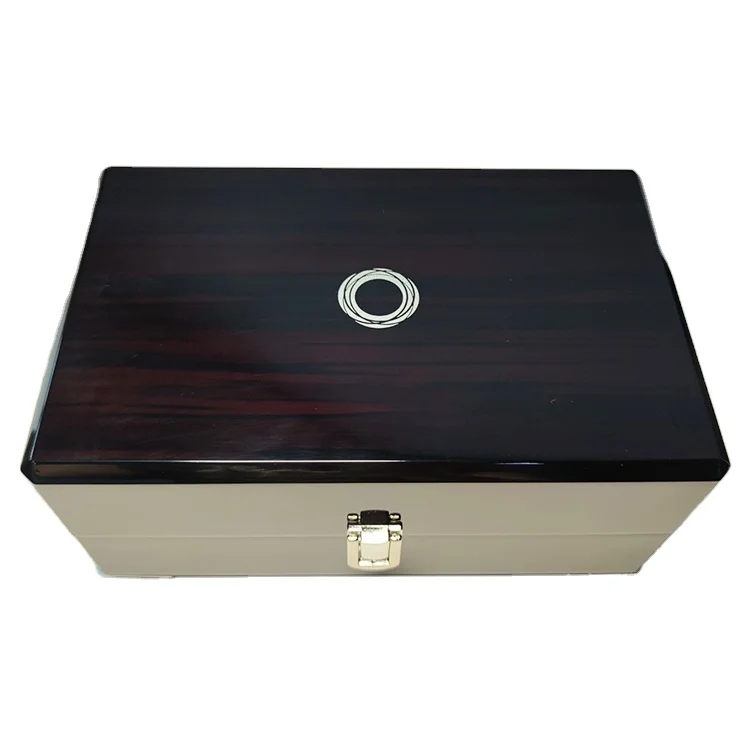 High Glossy Luxury Watch Display Box PU Leather Square Rectangle Single Wooden Watch Gift Box