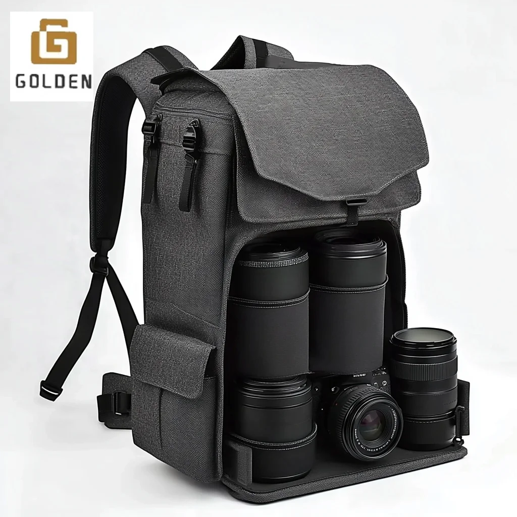Golden Large Capacity Travel Photo Camera & Video Bags Backpack Outdoor Portable Digital Dslr Camera Bag for Photography