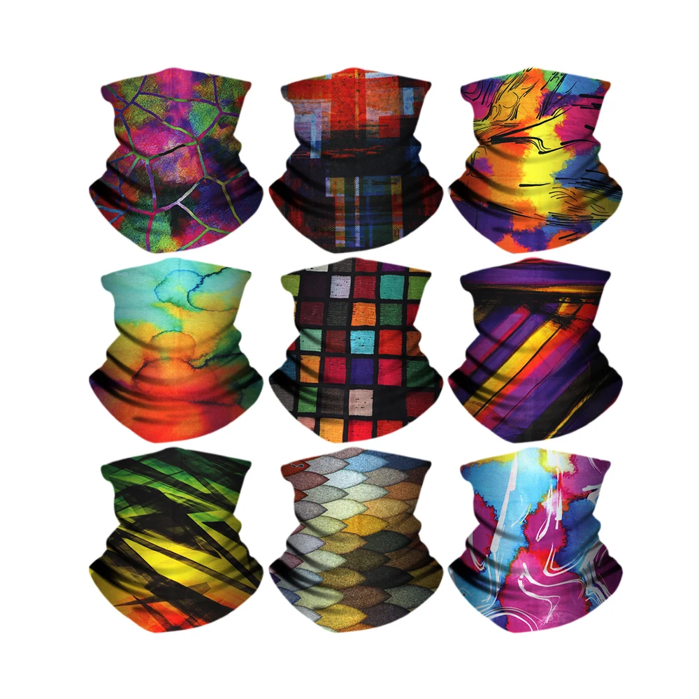 
9pcs Customise High Quality Multifunctional Seamless Bandana Tube neck Facial Bandana headwear 