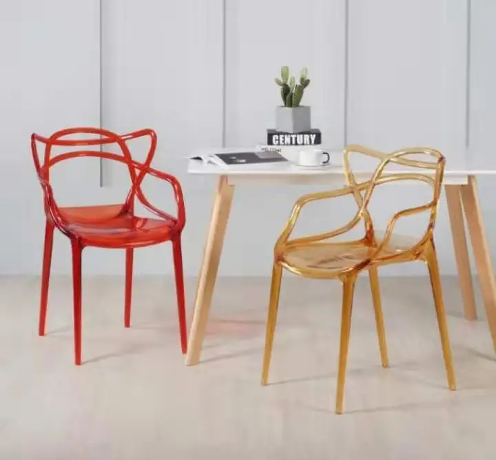 modern design PC plastic transparent bistro coffee cafe chair bar chair dining restaurant chair