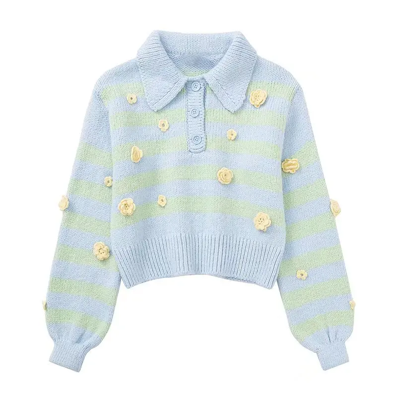 Women Spring Clothes 2022  Korean fashion sweater pullover Plus Size Sweaters knitted top long sleeve sueter 3D embroidery tops