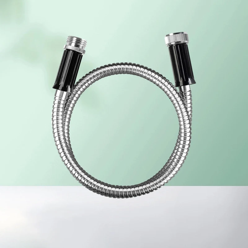 DD2934  Garden Metal Hose 1-8ft Extender Leader Hose Car Heavy Duty Stainless Steel Short Hose Faucet Connector