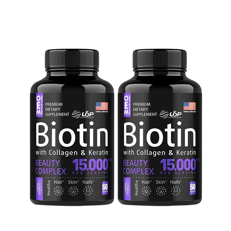 Coconut Oil Organic Capsules Nettle Root Extract Grape Extract Collagen Keratin & Biotin Capsules Pills