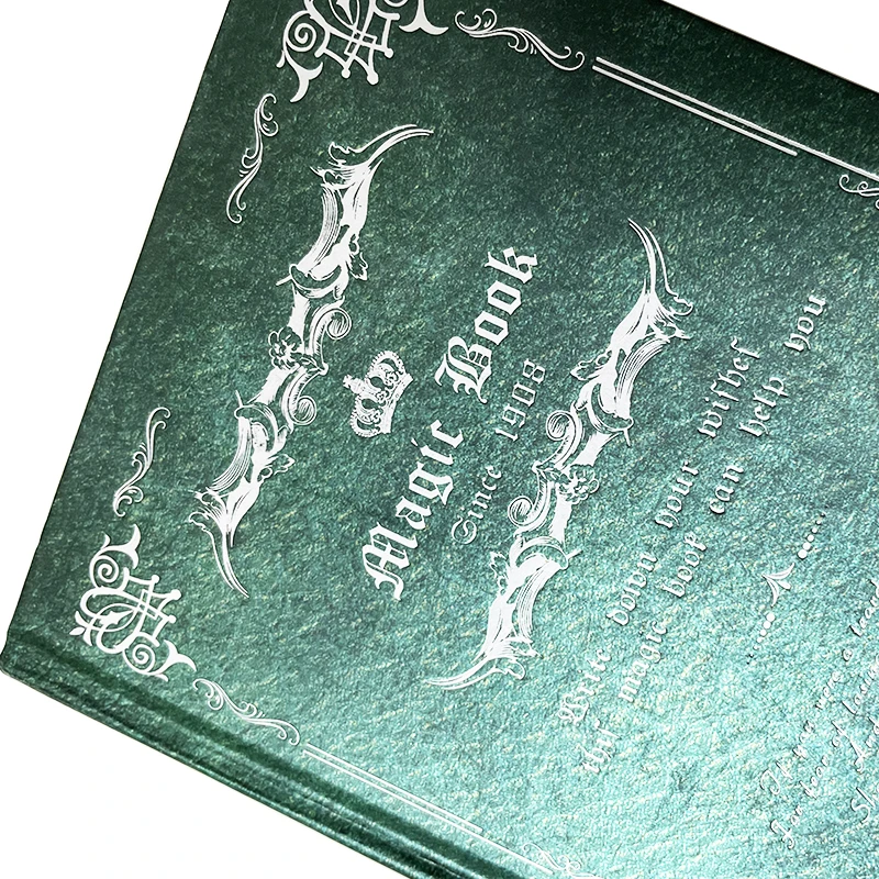 magic manifestational journal cahiers cuaderno matt silver foil hard cover logo custom diary A5 notebook vintage journal
