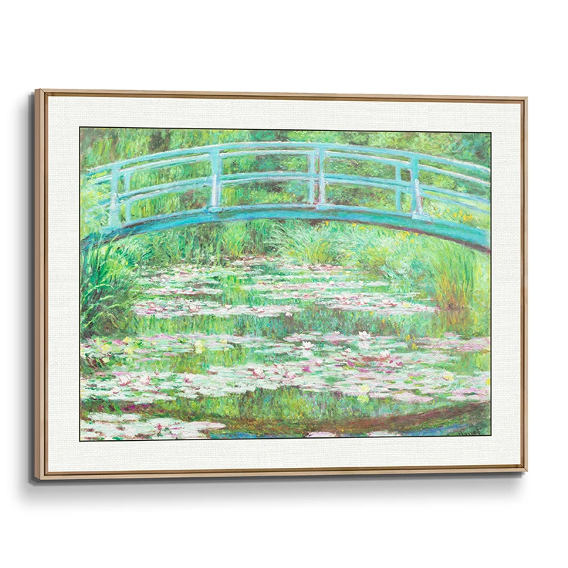 The Japanese Footbridge by Monet 3D Giclee Printabstract wall canvas oil painting for living room, Home decor modern wall art