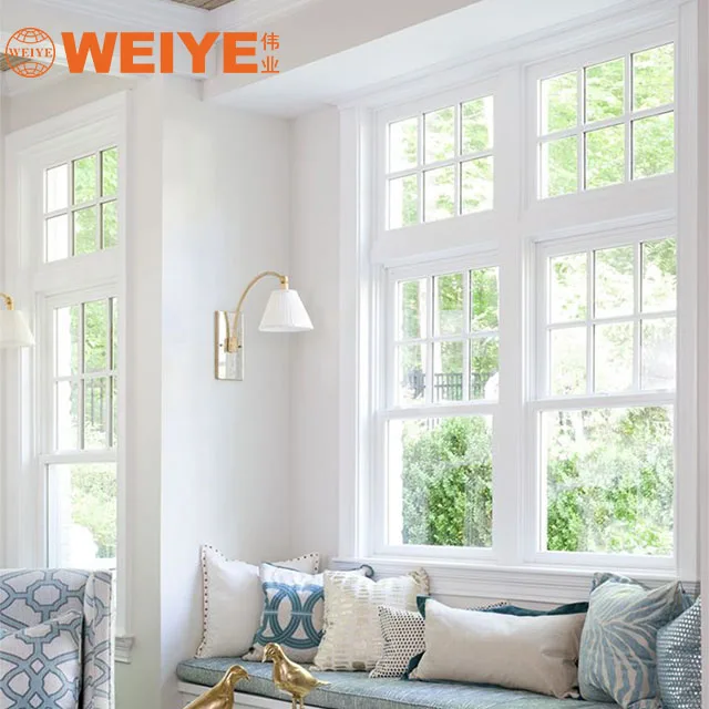 Sound Burglar Water Storm Proof Fire Rated Grill Design Vertical Sliding Single Hung Glass Window verticale finestre scorrevoli