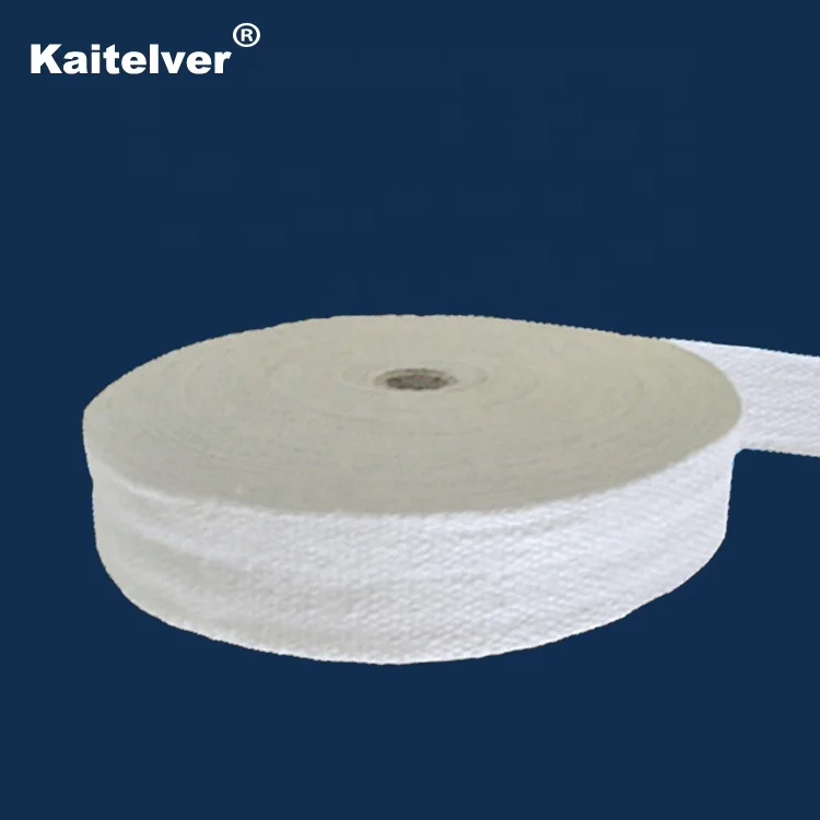 Refractory heat insulation ceramic fiber webbing woven sealing tape reinforced by fiberglass