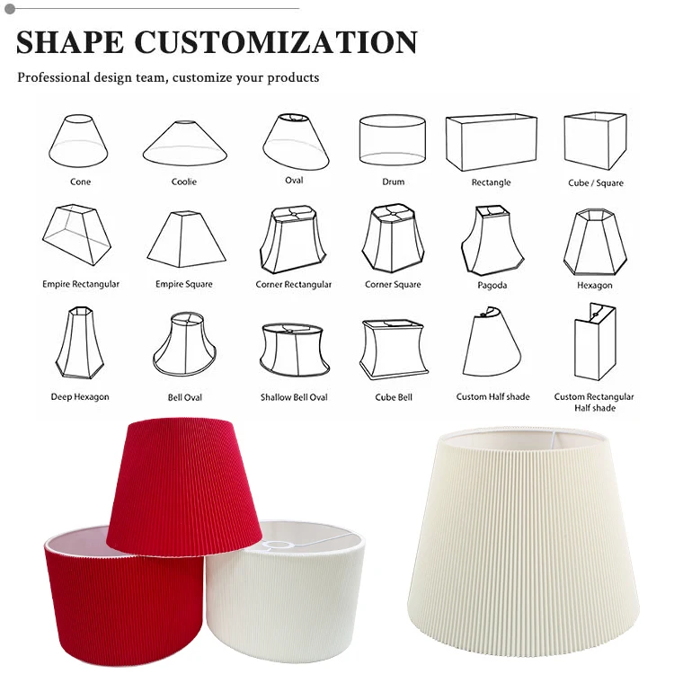 Custom Pvc Fabric Pleated Shade Hotel Table Lamp Floor Lamp Shade Fabric Colorful Lamp Shade