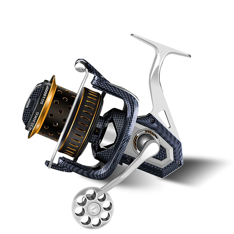 WEIHE New Sea Boat Fishing Spinning Reel 8000 - 12000 Coil Drag Max 15kg Saltwater Long Shot Reels Metal Fixed Spool Coils