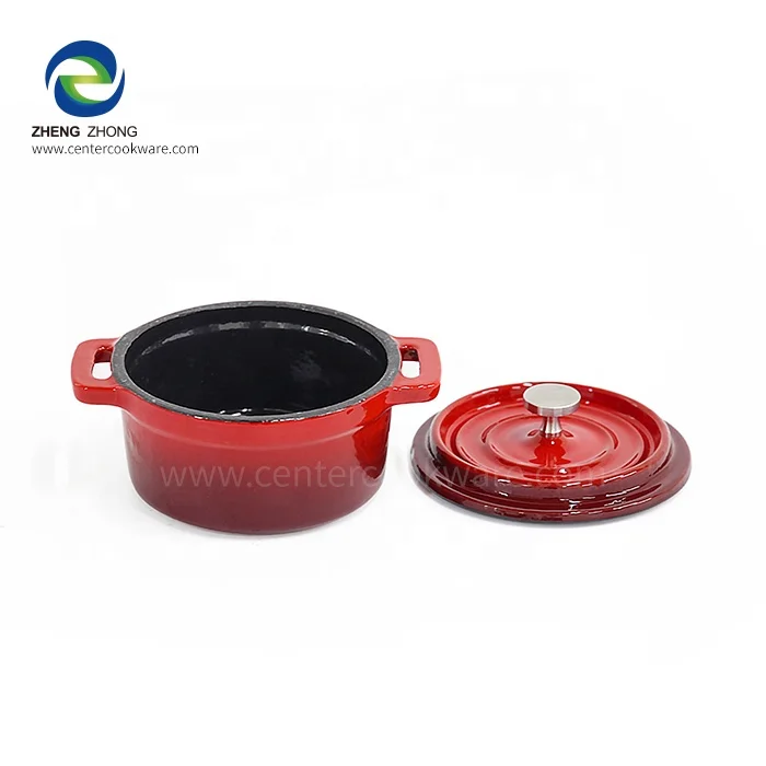 Customize design utensils kitchenware Round Heavy Double Ear Cooking Dish stew cocotte Casserole Enameled Cast Iron Mini Pot