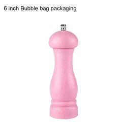 6 inch Wheat Straw Pepper Grinder Salt Grinder Refillable Salt wheat Stalk Pepper Grinder Mill Wood with Ceramic Grinding Core