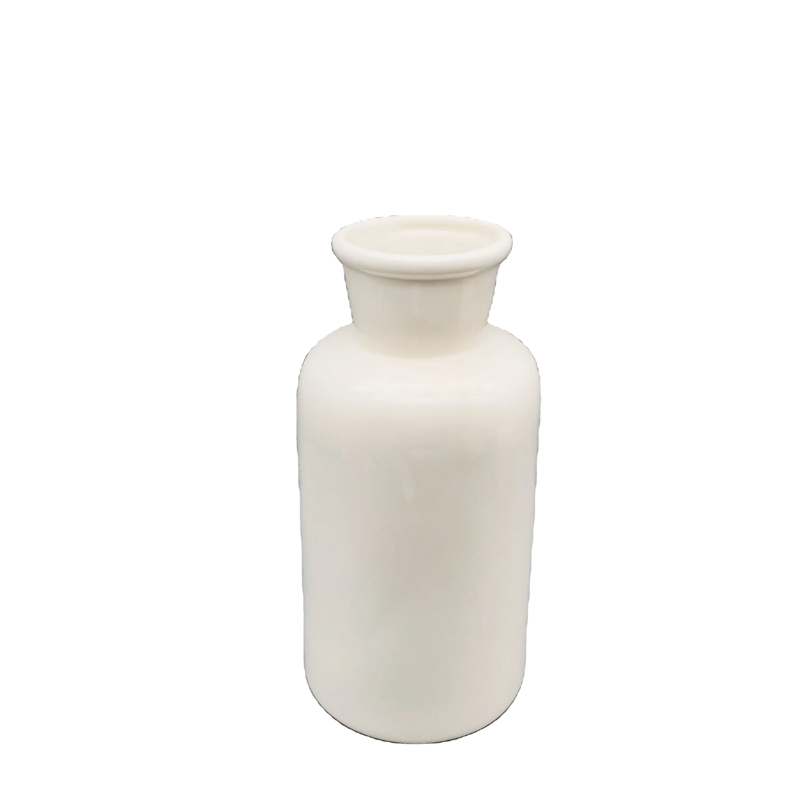 Hot products bottle shape glazed white porcelain flower vase