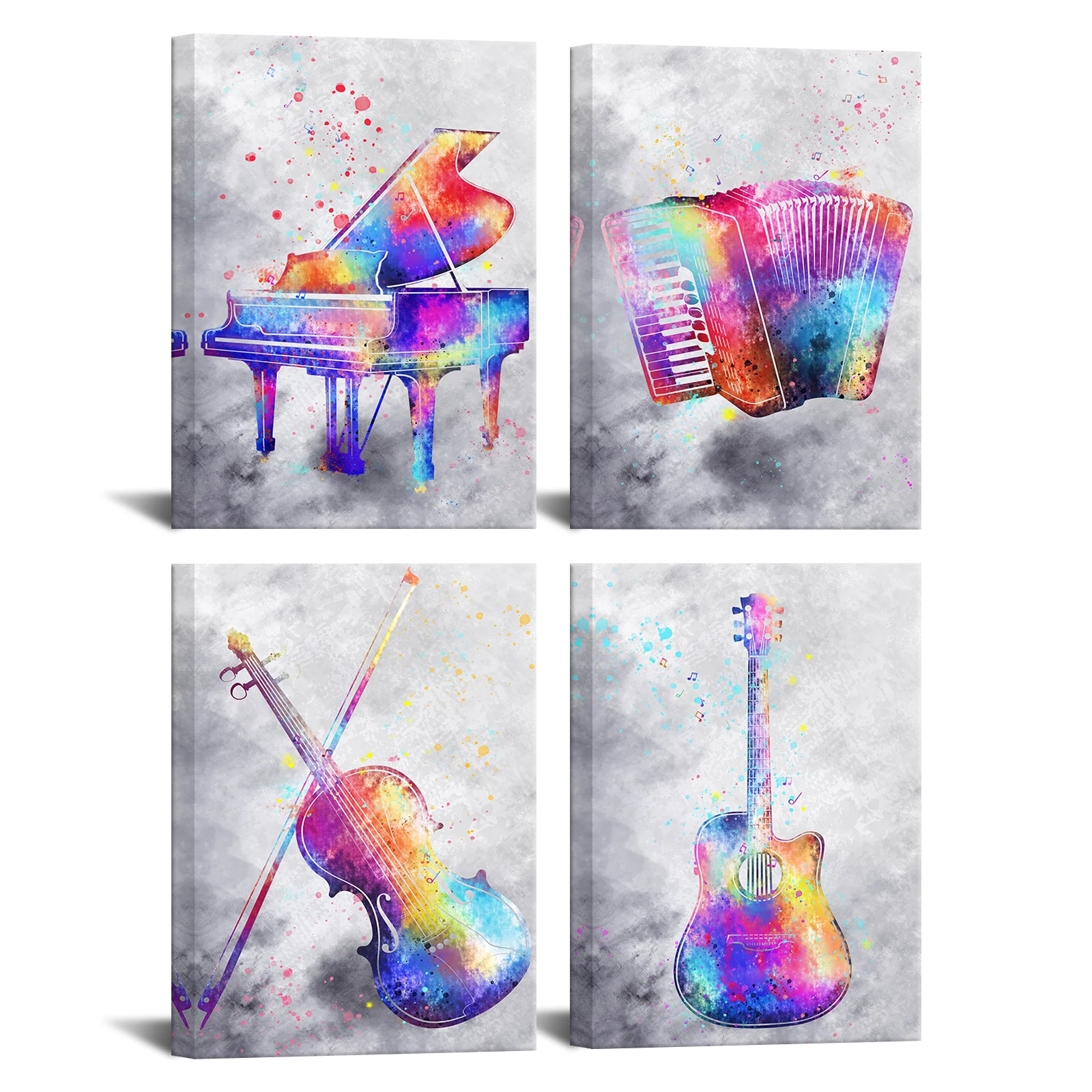 Художественная акриловая живопись фортепиано гармония Музыкальные инструменты Печать на холсте настенное искусство